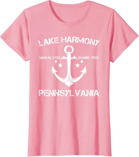 Vista 14 de Playera divertida de Lago Harmony Pennsylvania para acampada o pesca Negro