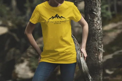 Vista 6 de Faith Can Move Mountains Shirt, Religious Christian Gift, Vertical Cross Jesus Love and Grace Shirt, Faith Shirt, Gift For Her, Gift For Mom