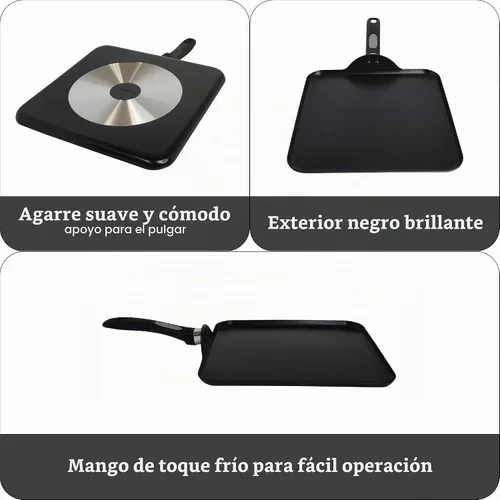 Vista 2 de Mirro A79713 Get A Grip - Utensilios de cocina antiadherentes de aluminio, 11 pulgadas, color negro