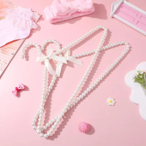 Vista 8 de Percha de perlas de plástico para trajes, perchas sin rastro, colgadores de ropa de secado de aire, colgador de vestido de novia, perchas