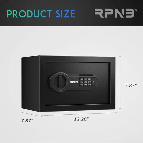 Vista 6 de RPNB Caja de seguridad y cerradura de lujo, caja de seguridad con teclado digital, caja fuerte pequeña de aleación de acero, cerradura de teclado