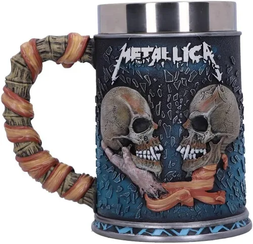 Vista 2 de Nemesis Now Metallica Sad But True Tankard de 6.1 in, resina, azul, mercancía oficial de Metallica, inspirada en las obras de arte de Pushead