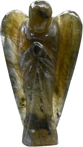 Vista 6 de Figuras de ángel guardián de cristal de aventurina verde (oscuro) para piedra natal curativa, estatua decorativa (ángel de bolsillo tallado a mano)