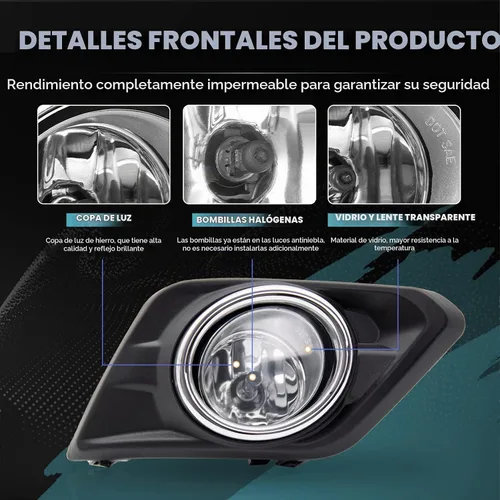 Vista 4 de Kit de montaje de luces antiniebla de conducción para Nissan X-trail Rogue 2014-2016 Reemplazo de luz antiniebla con interruptor de bombillas
