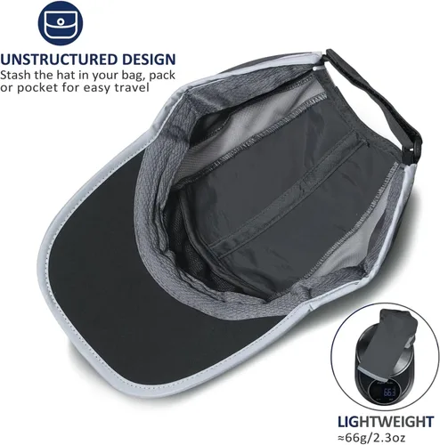 Vista 4 de GADIEMKENSD Sombrero reflectante plegable para exteriores, diseño sin estructura, UPF 50+, protección solar, sombreros deportivos para mujeres