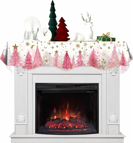 Vista 9 de Bufanda de chimenea navideña de 70 x 17 pulgadas, decoración de cubierta de bufanda de chimenea para estante de bufanda de chimenea, pasillo