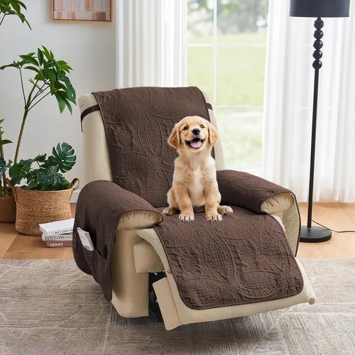Vista 12 de Fundas acolchadas beige para sillas reclinables, impermeables, fundas para sillas reclinables para niños perezosos, fundas reclinables que admiten