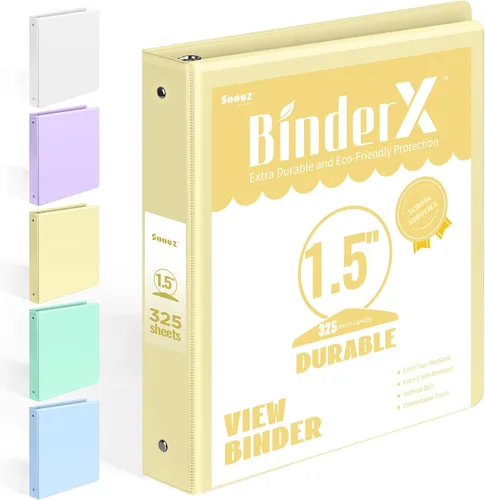 Vista 23 de BinderX - Carpeta de 3 anillos redondos extraduradera de 1 pulgada, se adapta a 175 hojas de papel de 8.5 x 11 pulgadas, cubierta personalizable