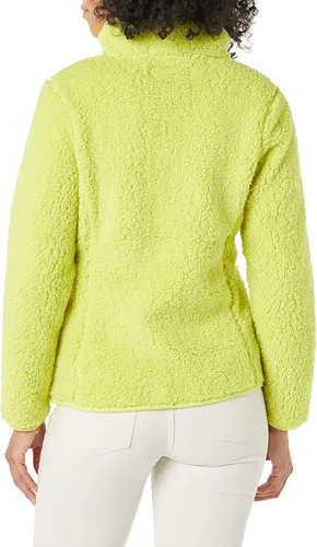 Vista 2 de Tienda Essentials - Chaqueta de forro polar sherpa, de manga larga con cremallera completa, para mujer