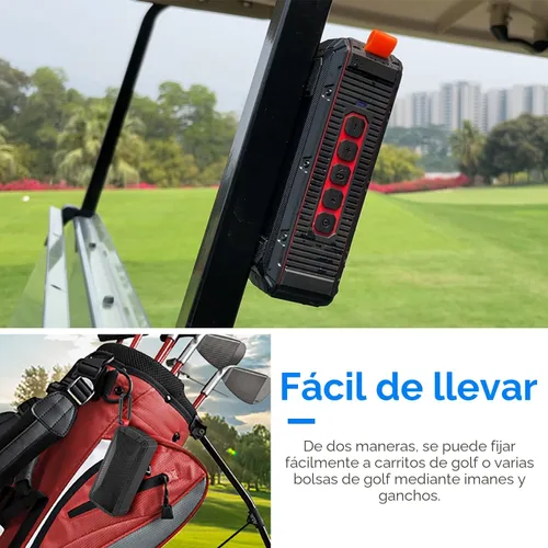 Vista 3 de Dprofy 2 altavoces de golf Bluetooth magnéticos portátiles profesionales, inalámbricos, impermeables, IPX6/a prueba de golpes, altavoces de golf
