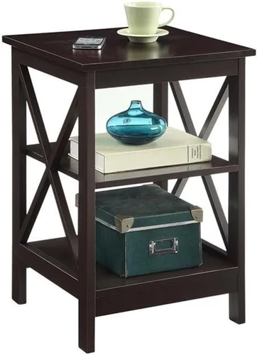 Vista 10 de Convenience Concepts Oxford Mesa Final de 15.75" - Mesa moderna de sala de estar con estantes de almacenamiento, mesa auxiliar de noche transicional