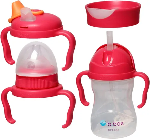 Vista 23 de b.box Vaso para beber con popote abatible, bebe desde cualquier ángulo, popote pesado, a prueba de derrames, a prueba de fugas y de fácil agarre