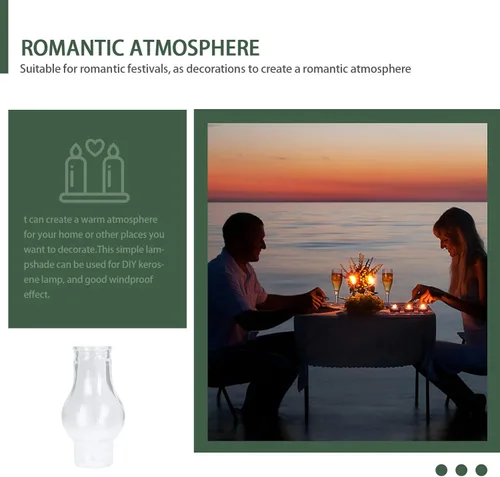 Vista 3 de DECHOUS Pantalla de lámpara cilíndrica Mini pantalla de lámpara Mini linterna de queroseno globo lámpara de queroseno lámpara de aceite de chimenea