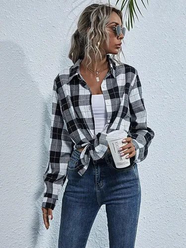 Vista 5 de Floerns Blusa casual de manga larga con botones para mujer