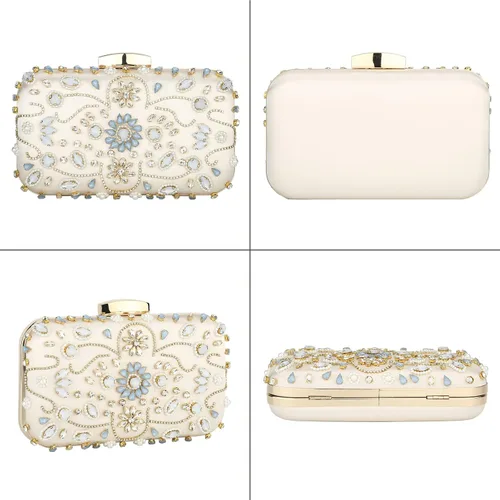 Vista 4 de Tanpell Bolso de noche con cuentas de cristal para mujer