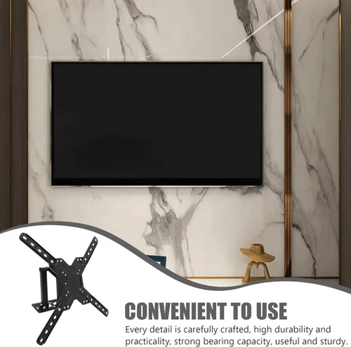 Vista 3 de Hemobllo Soporte telescópico de montaje en pared para televisores, pantallas grandes, giratorio, retráctil, de acero laminado en frío, soporte