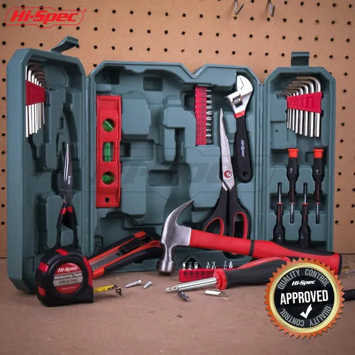 Vista 7 de Hi-Spec Juego completo de herramientas para el hogar de 49 piezas en una caja de herramientas portátil. Herramientas esenciales de reparación