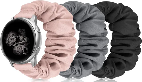 Vista 10 de Correas elásticas de repuesto para Samsung Galaxy Watch 4 5 Pro 6 7 Classic Galaxy Active 1 2 1.57 pulgadas y 1.732 pulgadas para mujer, Bla-S