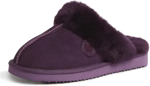 Vista 68 de Dearfoams Fireside Sydney Pantuflas anchas de piel de oveja para mujer, para interiores y exteriores