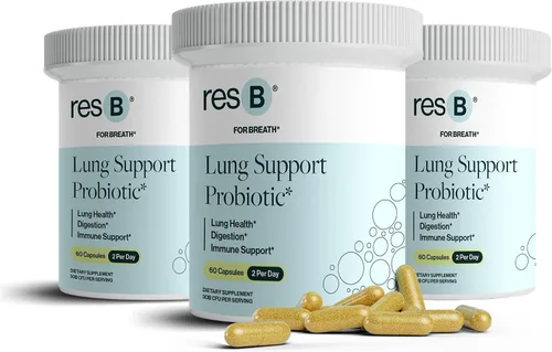 Vista 8 de resB Suplemento probiótico de apoyo pulmonar – Suplemento de salud pulmonar para fumadores, salud intestinal, apoyo inmunológico y digestivo