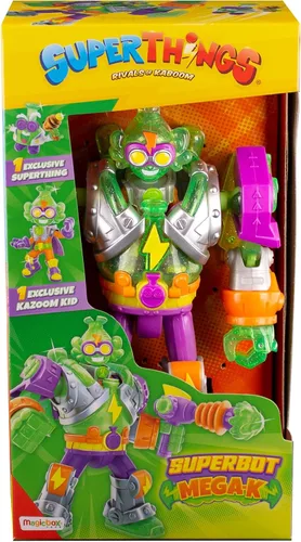 Vista 6 de SUPERTHINGS - Superbot Mega-K, robot villano articulado con accesorios de combate, 1 exclusivo Kazoom Kid, multicolor, talla única