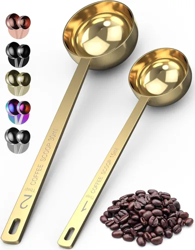 Vista 13 de Orblue Juego Premium de Cucharas para Café - 1 Cucharada (15ml) y 2 Cucharadas (30ml) Cuchara Medidora - Cuchara Medidora de Café de Acero