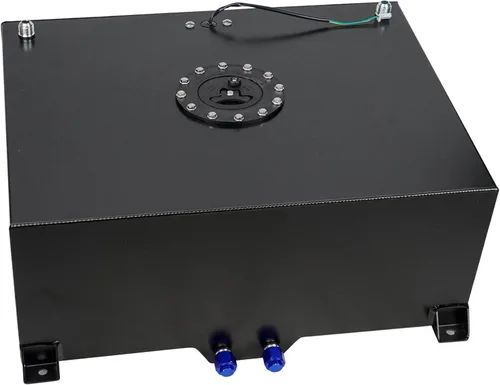 Vista 8 de Tanque universal de celda de combustible de 1 galón 4L con tapa y remitente de nivel de aluminio pulido negro
