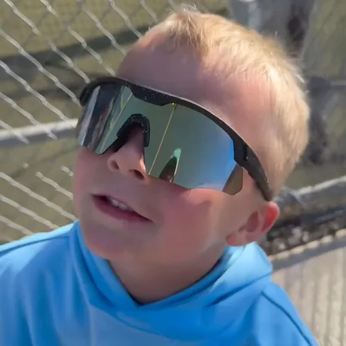 Vista 3 de Gafas de sol de béisbol pequeñas envolventes para jóvenes, niños y mujeres, para correr, ciclismo, deportes al aire libre