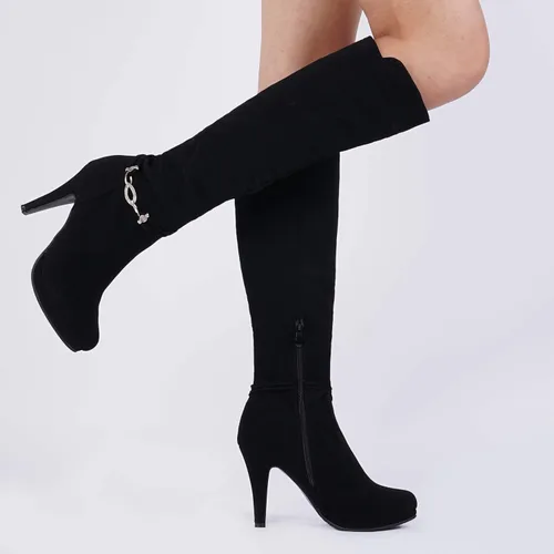 Vista 7 de DREAM PAIRS Botas de tacón alto hasta la rodilla para mujer