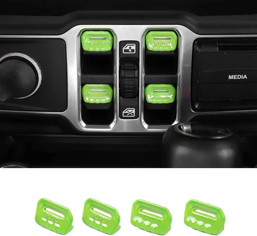 Vista 17 de Jimen Compatible con Jeep Wrangler JL JLU 2018-2023 y Jeep Gladiator JT 2020-2023, 4 piezas de cubiertas de interruptor de botón para ventana