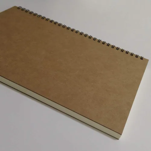 Vista 4 de YUREE - Cuaderno con espiral a rayas, de tapa dura, con papel Kraft B5