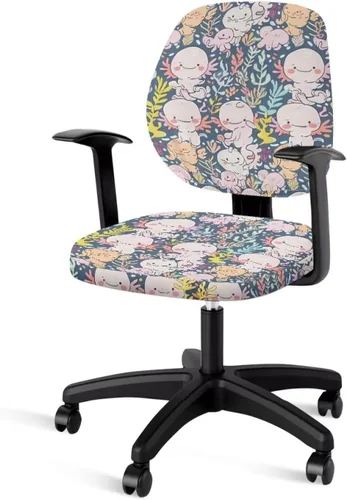 Vista 33 de Funda protectora elástica para silla de oficina con diseño de hongos artísticos, funda giratoria elástica para silla de escritorio, adecuada