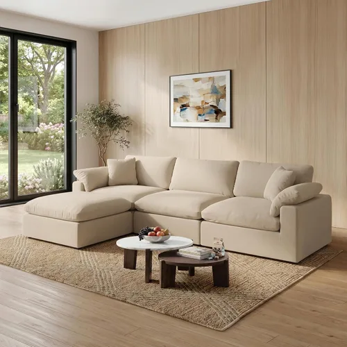 Vista 43 de Sofá modular modular con asiento profundo extra cómodo, sofás modernos negros para sala de estar, apartamento, oficina, espacio pequeño
