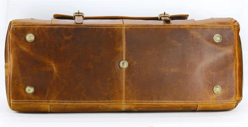 Vista 7 de KomalC Bolsas de lona de cuero para hombres y mujeres de grano completo de viaje durante la noche, fin de semana, bolsas de cuero para deportes
