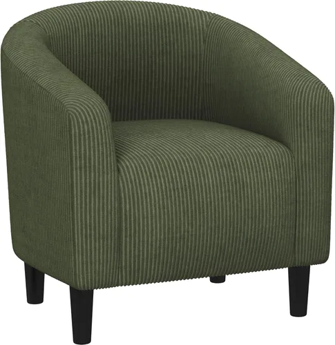 Vista 15 de Yaheetech Silla Accent tipo barril, silla de club de tela de pana, elegante sillón de sherpa peludo con acolchado suave y acogedor, adecuado