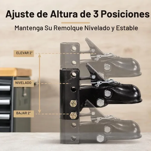 Vista 3 de Kit de montaje en canal de 4 agujeros y acoplador de remolque de molde