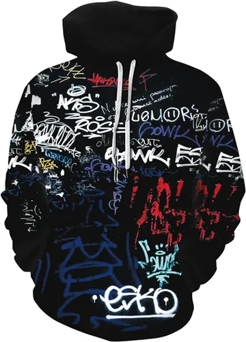 Vista 6 de Chaos World Sudadera con Capucha Novedosa para Hombre de Manga Larga con Estampado Gráfico Divertido en 3D Suéter Pullover 1 negro y rojo.