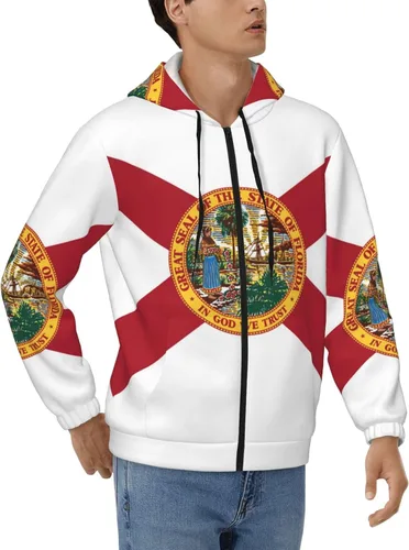 Vista 2 de KADEUX Sudaderas con capucha de la bandera de la Florida para hombres y mujeres, con cremallera completa