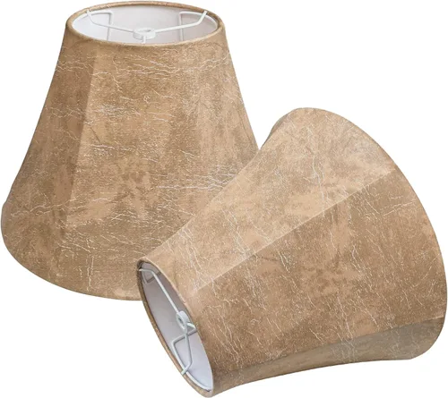 Vista 5 de Juego de 2 pantallas de lámpara, TOOTOO STAR pantalla de lámpara de imitación a piel de oveja de 6" de ancho superior x 12" de ancho inferior x 8.5