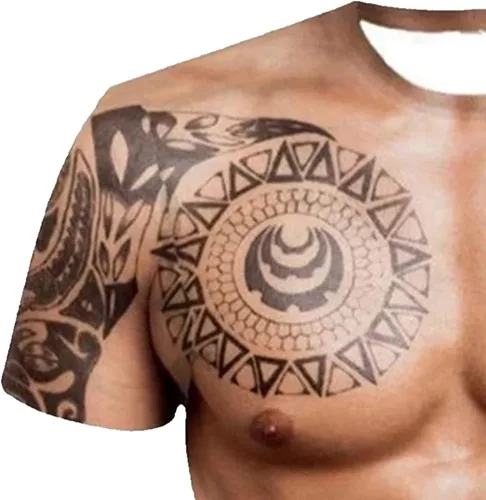 Vista 3 de FakeMuscle - Camiseta de manga corta para hombre, impresión 3D, casual, divertida, con patrón novedoso, camiseta de manga corta