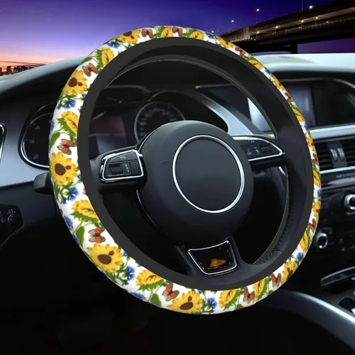 Vista 9 de Funda para Volante de Azulejos Mexicanos Coloridos Accesorios de Automóvil Lindos para Mujeres Niñas Femenino Universal 15 Pulgadas Neopreno