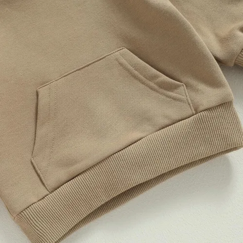 Vista 7 de AEEMCEM Sudaderas con capucha unisex para bebé, niño, niña, básicas, sólidas, de manga larga, con bolsillo de canguro, sudadera con capucha y sin
