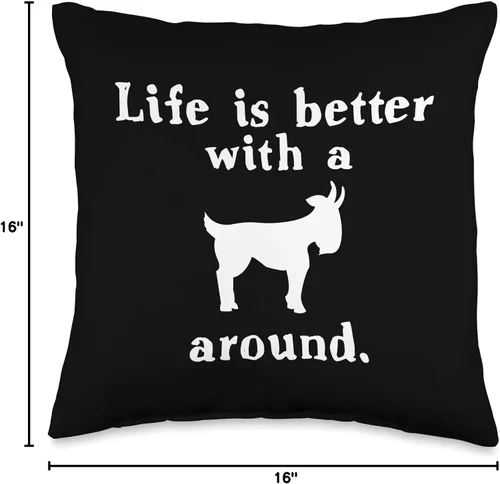 Vista 4 de Cool Funny Goat Country Life Music Farmer Designs Life Is Better With A Goat Farmers Country Fans - Almohada de regalo, 16.0 x 16.0 in, multicolor