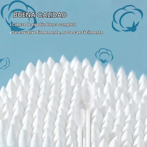 Vista 3 de Hisopos de algodón de punta de precisión/brotes de algodón de doble punta para maquillaje 800pcs