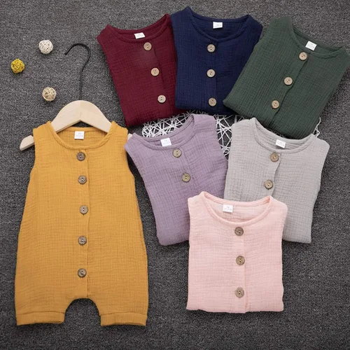 Vista 7 de Cecobora Conjunto de ropa de algodón y lino para bebés recién nacidos y niñas