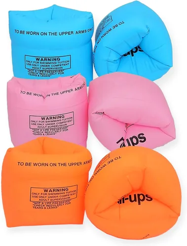 Vista 8 de Flotadores inflables de brazo para niños pequeños, alas de agua inflables para niños, bandas flotantes de brazo azules para natación para niños