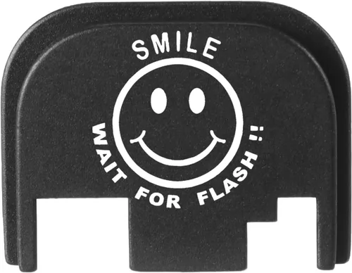 Vista 16 de NDZ Performance Gen 1-4 Rear Slide Cover Plate for Glock 9mm .40 .357 .45 Laser Engraved Popular Images in Black Aluminum - Choose Image