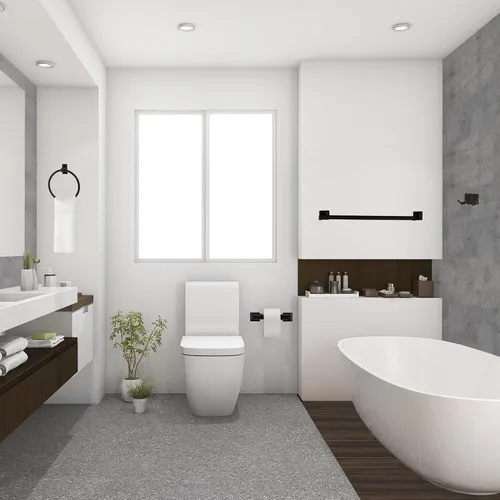 Vista 4 de Design House Millbridge - Juego de accesorios de baño, 4 piezas, color negro mate