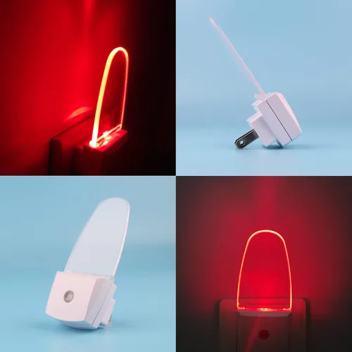 Vista 3 de CICINY Paquete de 4 luces LED de noche enchufables, eficiencia energética, 0.5 W, sensor de atardecer a amanecer, luces nocturnas para dormitorio