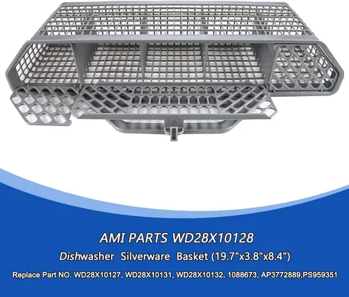 Vista 5 de WD28X10128 - Cesta de cubiertos para lavavajillas, color gris, de repuesto (19.7 x 3.8 x 8.4 pulgadas) para lavavajillas GE, repuesto WD28X10127